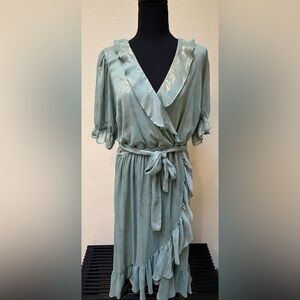 LC Lauren Conrad Women's Ruffled Wrap Maxi Dress